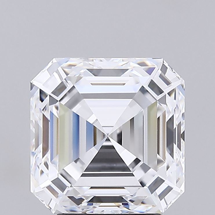 3.09 Carat Asscher Shape Lab Grown Diamond D Color IF Clarity 