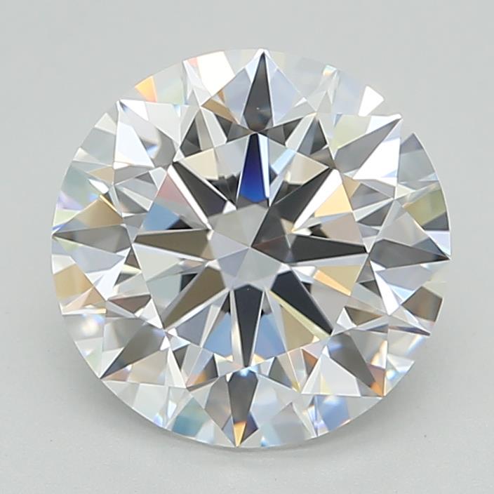 3.01 Carat Round Shape Lab Grown Diamond D Color VVS2 Clarity Excellent/Ideal Cut
