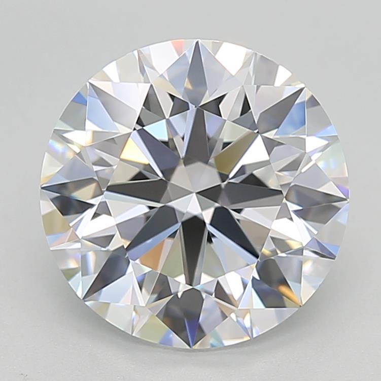 3.02 Carat Round Shape Lab Grown Diamond D Color VVS2 Clarity Excellent/Ideal Cut