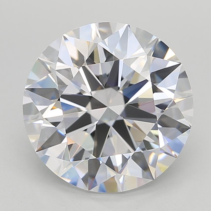 3.94 Carat Round Shape Lab Grown Diamond D Color IF Clarity Excellent/Ideal Cut