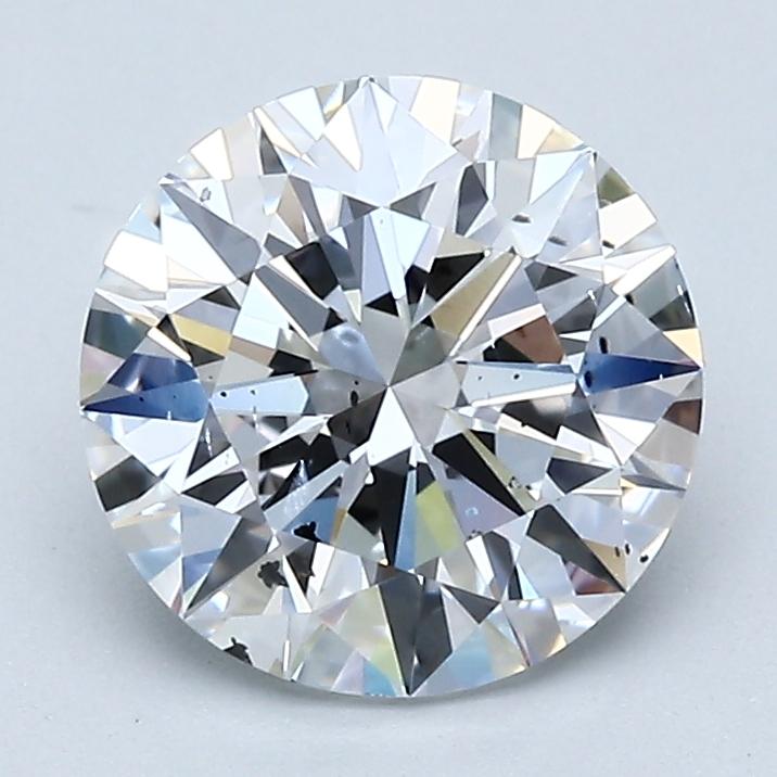 2.01 Carat Round Shape Earth Grown Diamond D Color SI2 Clarity Excellent/Ideal Cut
