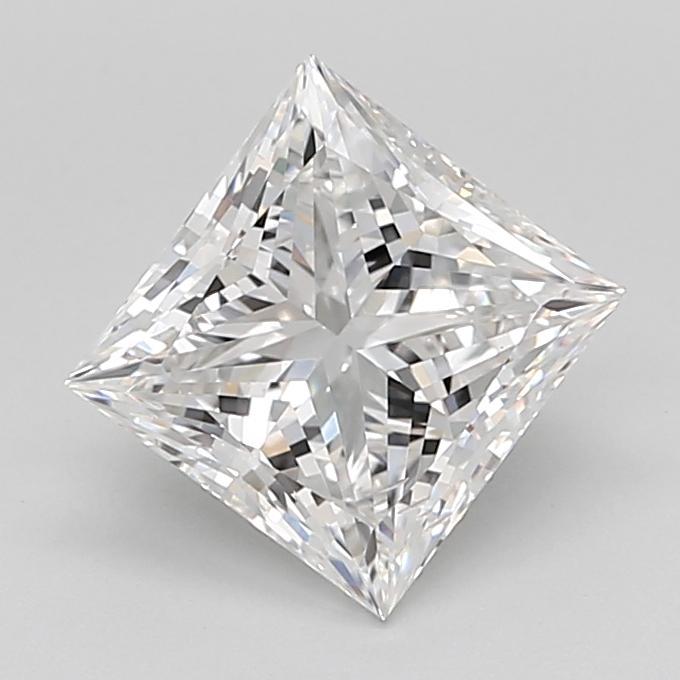 2.51 Carat Princess Shape Lab Grown Diamond D Color SI1 Clarity 
