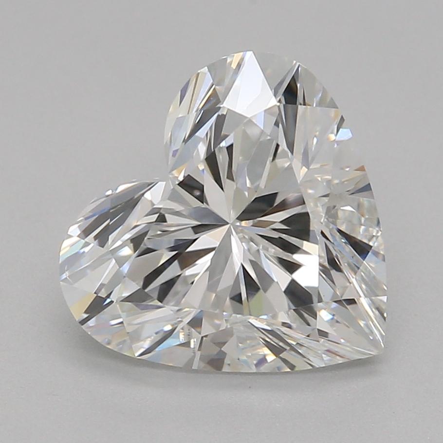 1.57 Carat Heart Shape Lab Grown Diamond F Color VVS2 Clarity Excellent/Ideal Cut