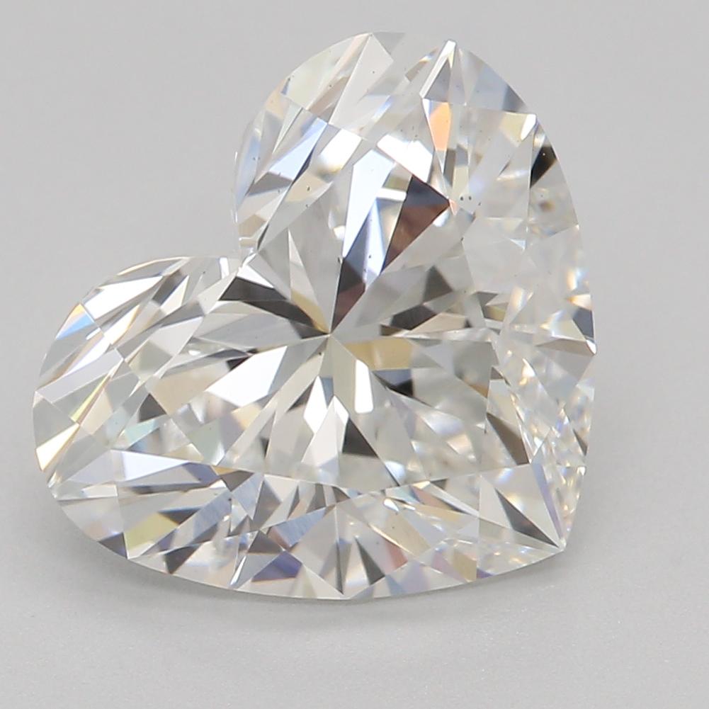 2.58 Carat Heart Shape Lab Grown Diamond F Color VS2 Clarity Very Good Cut