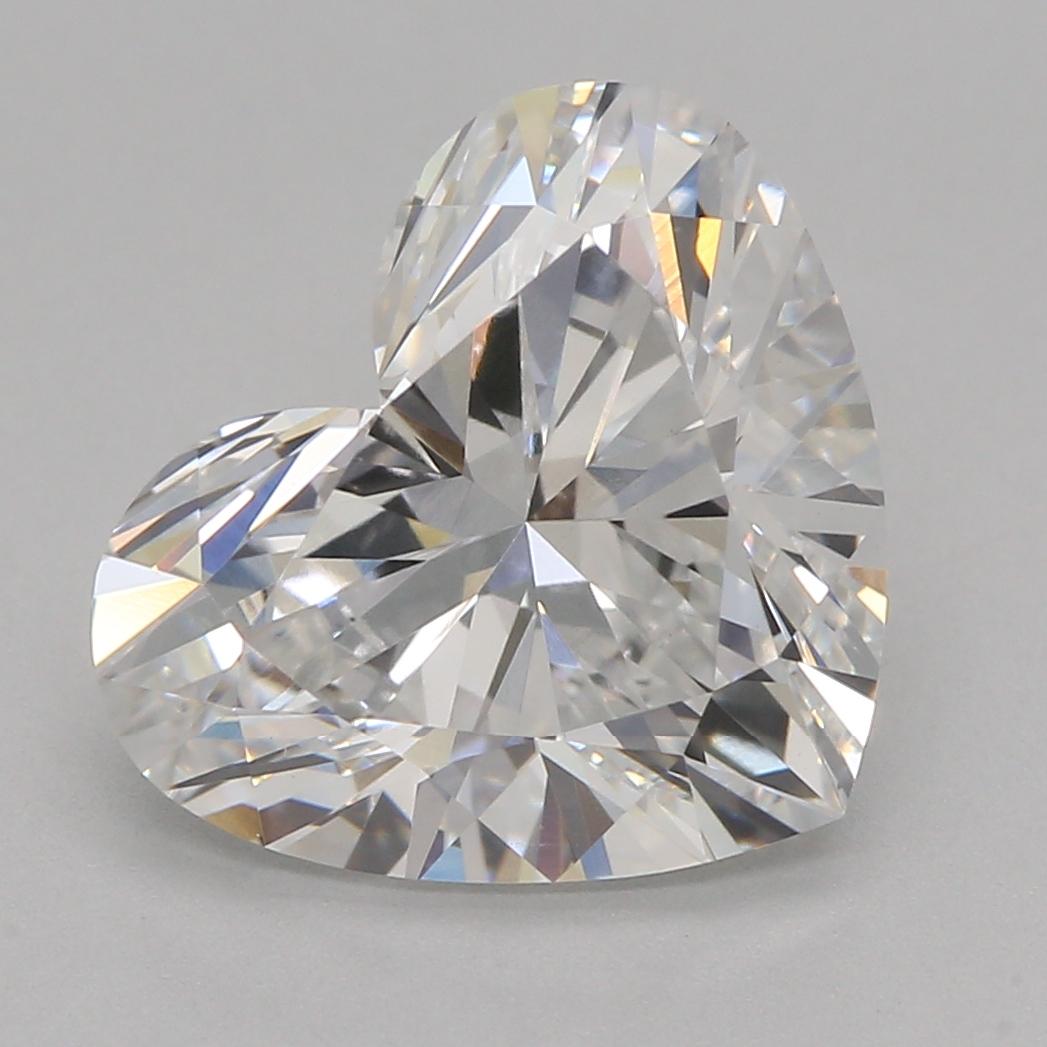 2.57 Carat Heart Shape Lab Grown Diamond E Color VVS2 Clarity Very Good Cut