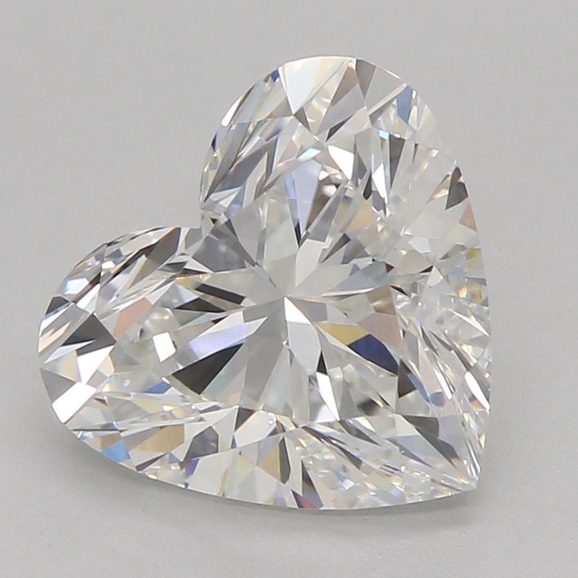 1.57 Carat Heart Shape Lab Grown Diamond E Color VVS2 Clarity Very Good Cut
