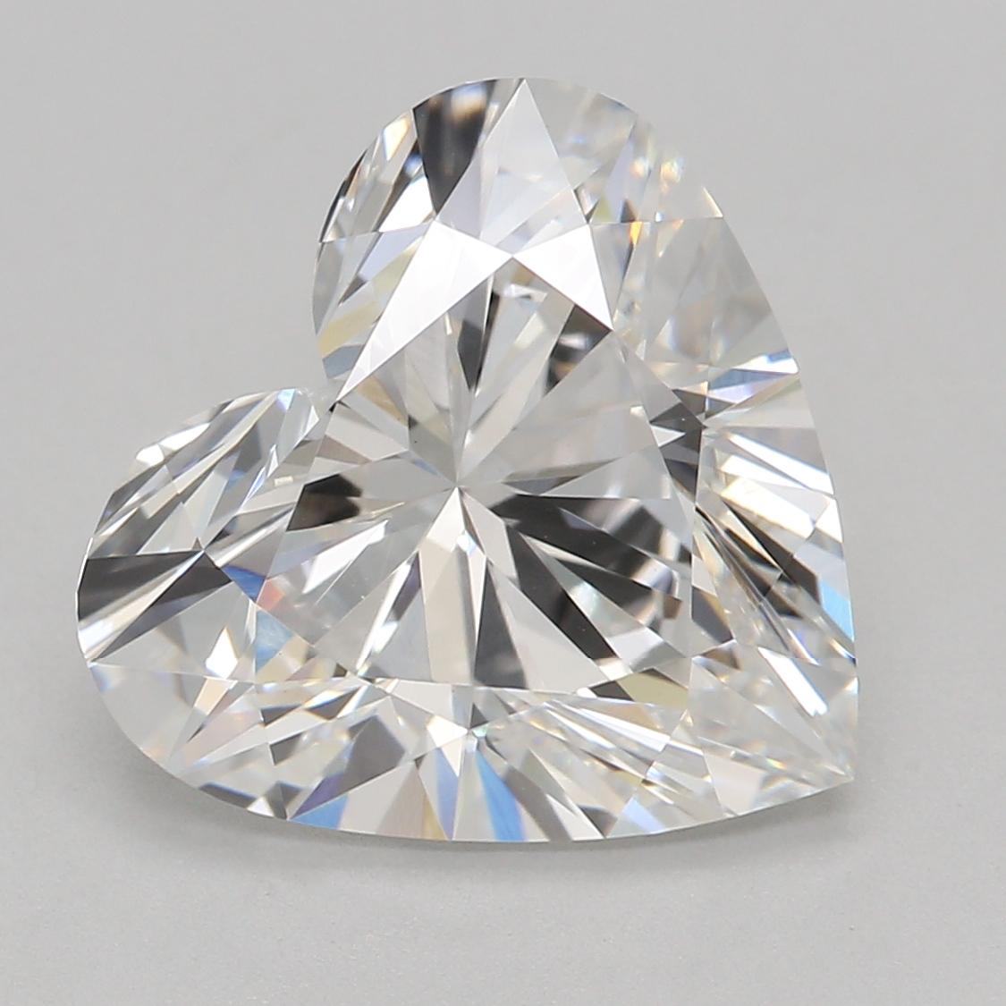 3.06 Carat Heart Shape Lab Grown Diamond E Color VVS2 Clarity Very Good Cut