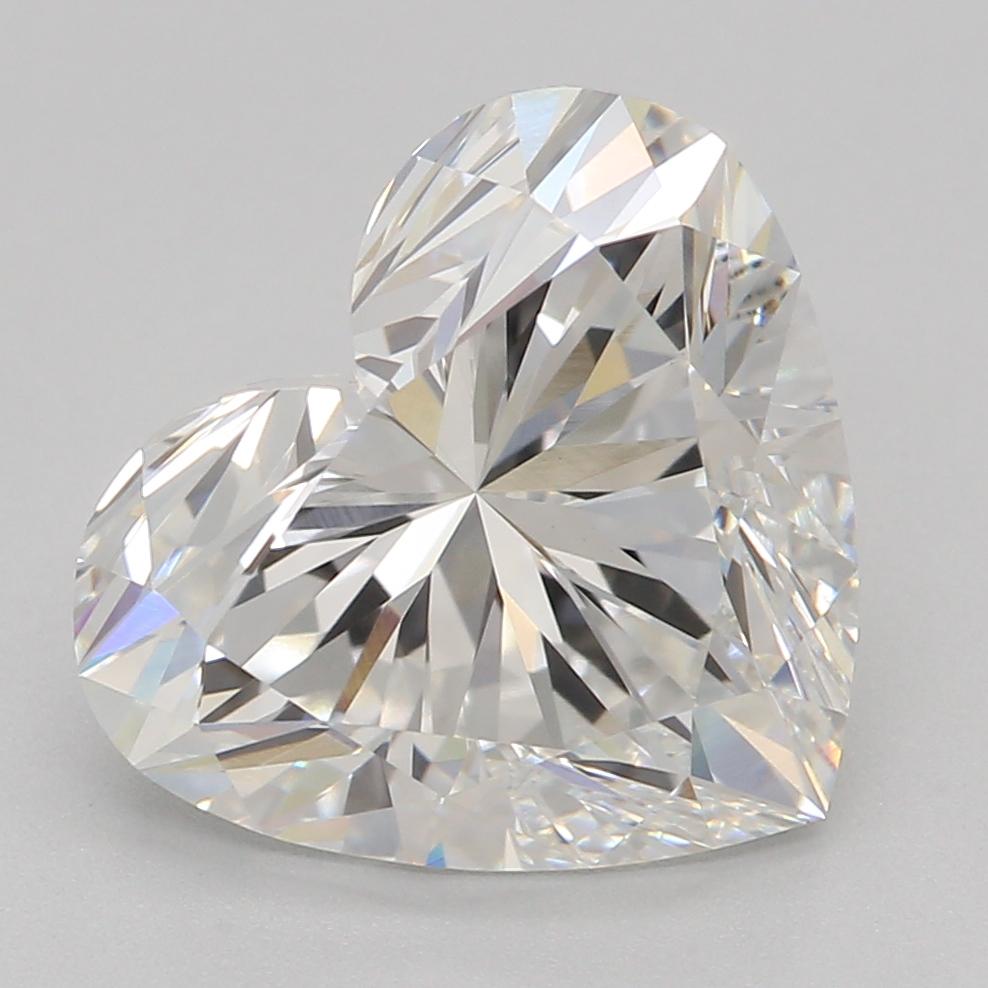 2.56 Carat Heart Shape Lab Grown Diamond E Color VVS2 Clarity Very Good Cut