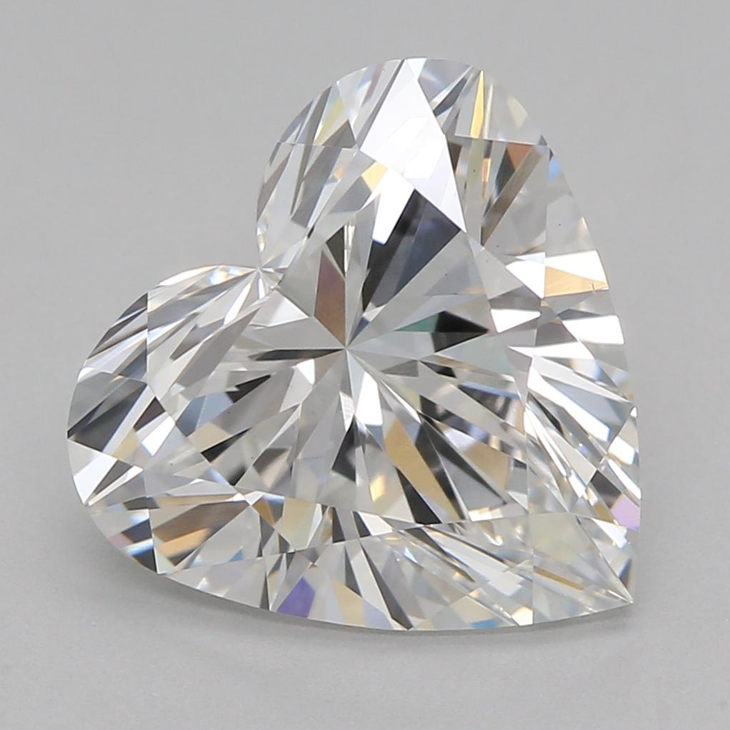 2.58 Carat Heart Shape Lab Grown Diamond E Color VS1 Clarity Very Good Cut
