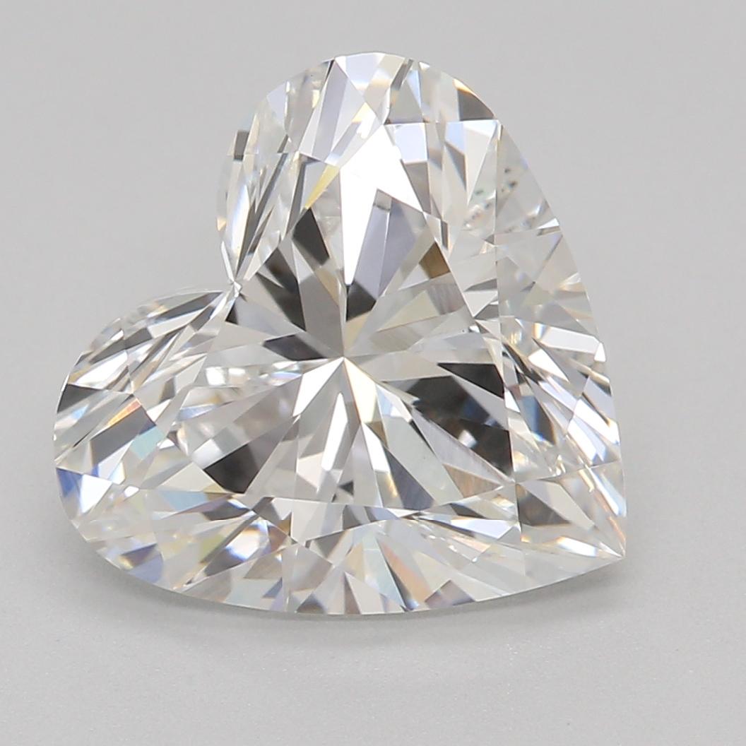 2.54 Carat Heart Shape Lab Grown Diamond E Color VS1 Clarity Very Good Cut