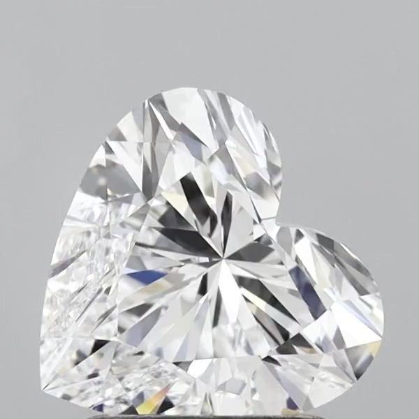 1.52 Carat Heart Shape Lab Grown Diamond D Color IF Clarity 