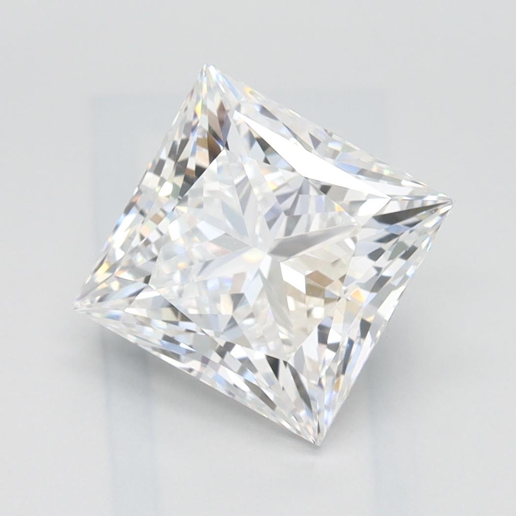 2.10 Carat Princess Shape Lab Grown Diamond D Color VVS1 Clarity 