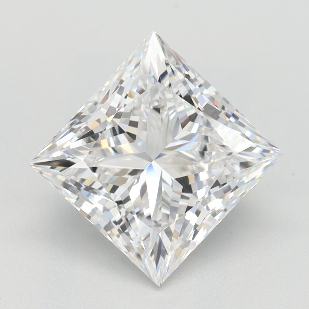 2.62 Carat Princess Shape Lab Grown Diamond D Color VVS1 Clarity 