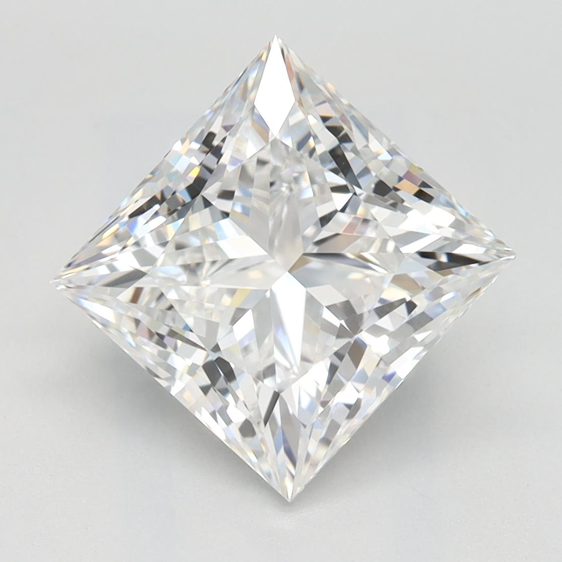 3.12 Carat Princess Shape Lab Grown Diamond D Color VVS1 Clarity 