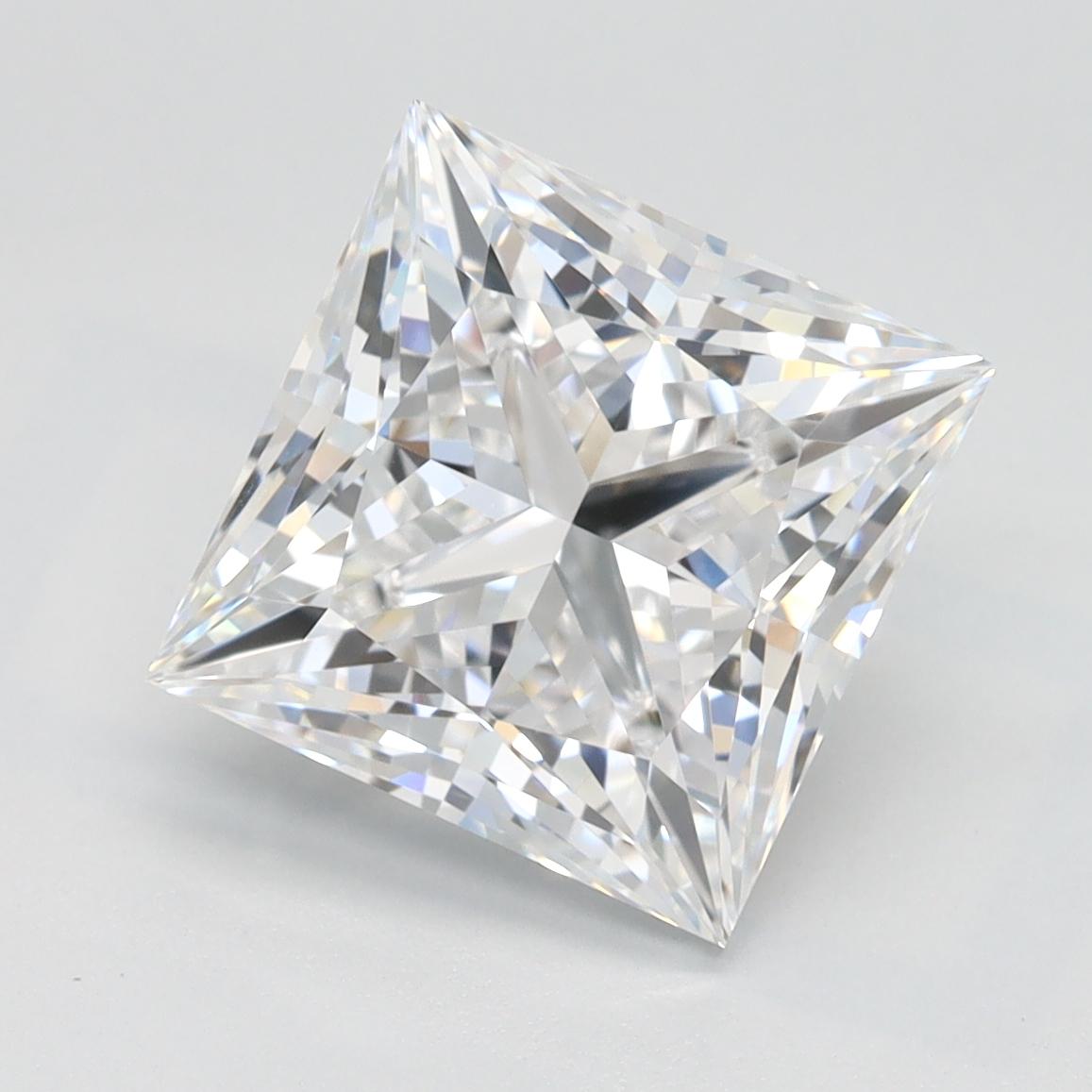 3.49 Carat Princess Shape Lab Grown Diamond D Color VVS1 Clarity 